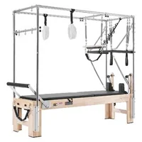 Aparat-reformer-Pilates-cu-masă-trapezoidală-Cadillac-2-4-m-cadru-din-lemn-de-cauciuc-10-arcuri-pe-turn-jump-board-181-kg