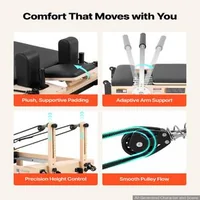 Reformer-Pilates-2-3-m-pliabil-cadru-din-lemn-de-arbore-de-cauciuc-fără-tower-5-arcuri-cu-3-niveluri-de-rezistență-și-platformă-cu-săritură