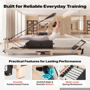 Reformer-Pilates-2-3-m-pliabil-cadru-din-lemn-de-arbore-de-cauciuc-fără-tower-5-arcuri-cu-3-niveluri-de-rezistență-și-platformă-cu-săritură