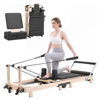 Reformer-Pilates-2-3-m-pliabil-cadru-din-lemn-de-arbore-de-cauciuc-fără-tower-5-arcuri-cu-3-niveluri-de-rezistență-și-platformă-cu-săritură