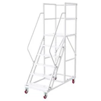 Scară-mobilă-platformă-6-trepte-capacitate-de-încărcare-500-kg-oțel-aliat-Q195-balustrade-duble-trepte-anti-alunecare-4-roți