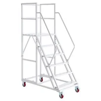 Scară-mobilă-platformă-6-trepte-capacitate-de-încărcare-500-kg-oțel-aliat-Q195-balustrade-duble-trepte-anti-alunecare-4-roți