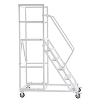Scară-mobilă-platformă-6-trepte-capacitate-de-încărcare-500-kg-oțel-aliat-Q195-balustrade-duble-trepte-anti-alunecare-4-roți