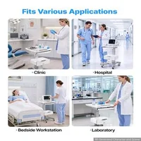 Cărucior-medical-cu-ridicare-electrică-capacitate-portantă-30-kg-înălțime-reglabilă-820-940-mm-cadru-metalic-roți-pivotante-360