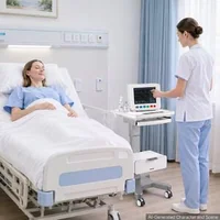 Cărucior-medical-cu-ridicare-electrică-capacitate-portantă-30-kg-înălțime-reglabilă-820-940-mm-cadru-metalic-roți-pivotante-360