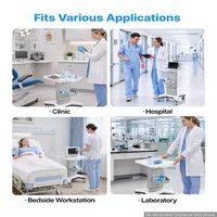 Cărucior-medical-cu-ridicare-electrică-capacitate-portantă-50-kg-înălțime-reglabilă-700-850-mm-cadru-metalic-roți-pivotante-la-360