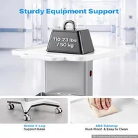 Cărucior-medical-cu-ridicare-electrică-capacitate-portantă-50-kg-înălțime-reglabilă-700-850-mm-cadru-metalic-roți-pivotante-la-360