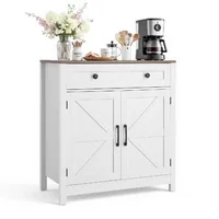 Dulap-pentru-zona-de-cafea-75x37-5x80-cm-alb-cu-maro-1-sertar-și-2-uși-glisante-rafturi-cu-3-poziții