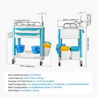Cărucior-medical-cu-2-sertare-capacitate-de-încărcare-până-la-110-kg-înălțime-fixă-1650-mm-roți-rotative-la-360-cu-sistem-de-blocare-raft-pentru-defibrilator