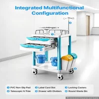 Cărucior-medical-cu-2-sertare-capacitate-de-încărcare-până-la-110-kg-înălțime-fixă-1650-mm-roți-rotative-la-360-cu-sistem-de-blocare-raft-pentru-defibrilator