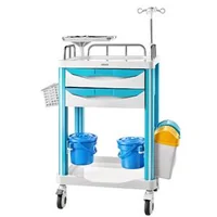 Cărucior-medical-cu-2-sertare-capacitate-de-încărcare-până-la-110-kg-înălțime-fixă-1650-mm-roți-rotative-la-360-cu-sistem-de-blocare-raft-pentru-defibrilator