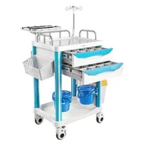 Cărucior-medical-cu-2-sertare-capacitate-de-încărcare-până-la-110-kg-înălțime-fixă-1650-mm-roți-rotative-la-360-cu-sistem-de-blocare-raft-pentru-defibrilator