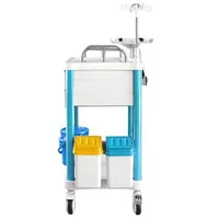 Cărucior-medical-cu-2-sertare-capacitate-de-încărcare-până-la-110-kg-înălțime-fixă-1650-mm-roți-rotative-la-360-cu-sistem-de-blocare-raft-pentru-defibrilator