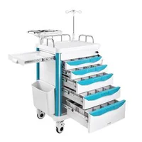 Cărucior-medical-cu-5-sertare-încărcare-de-până-la-110-kg-înălțime-fixă-de-1650-mm-roți-care-se-blochează-la-360-panou-CPR-și-suport-pentru-sticlă