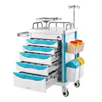 Cărucior-medical-cu-5-sertare-încărcare-de-până-la-110-kg-înălțime-fixă-de-1650-mm-roți-care-se-blochează-la-360-panou-CPR-și-suport-pentru-sticlă