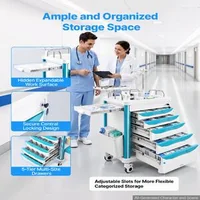 Cărucior-medical-cu-5-sertare-încărcare-de-până-la-110-kg-înălțime-fixă-de-1650-mm-roți-care-se-blochează-la-360-panou-CPR-și-suport-pentru-sticlă