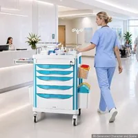 Cărucior-medical-cu-5-sertare-încărcare-de-până-la-110-kg-înălțime-fixă-de-1650-mm-roți-care-se-blochează-la-360-panou-CPR-și-suport-pentru-sticlă