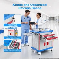 Cărucior-medical-cu-dulap-și-două-sertare-capacitate-de-până-la-110-kg-înălțime-fixă-1020-mm-roți-pivotante-de-blocare-la-360-distribuitor