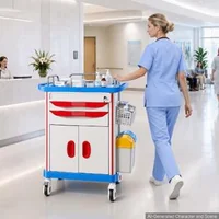 Cărucior-medical-cu-dulap-și-două-sertare-capacitate-de-până-la-110-kg-înălțime-fixă-1020-mm-roți-pivotante-de-blocare-la-360-distribuitor