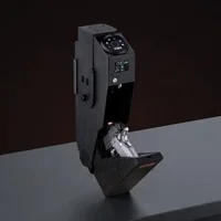 Seif-biometric-pentru-armă-scurtă-cu-afișaj-LCD-pentru-temperatură-și-umiditate-4-moduri-de-acces-pentru-1-armă-cu-încărcător-negru