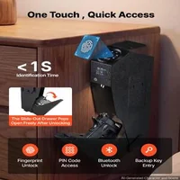 Seif-biometric-pentru-armă-scurtă-cu-afișaj-LCD-pentru-temperatură-și-umiditate-4-moduri-de-acces-pentru-1-armă-cu-încărcător-negru