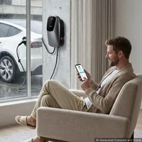 Stație-de-încărcare-pentru-vehicule-electrice-de-7kW-monofazată-Type-2-cablu-de-5-m-cu-aplicație-și-indicator-LED