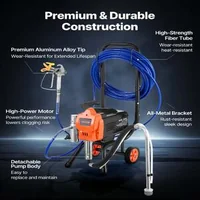 Mașină-de-vopsit-fără-aer-1500W-3300-PSI-cu-cărucior-furtun-15-m-și-5-duze