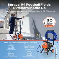 Mașină-de-vopsit-fără-aer-1500W-3300-PSI-cu-cărucior-furtun-15-m-și-5-duze