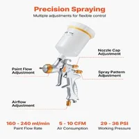 Pistol-de-vopsit-HVLP-cu-alimentare-gravitațională-3-duze-1-3-1-4-1-7-mm-cupă-600-ml-cu-regulator-de-aer