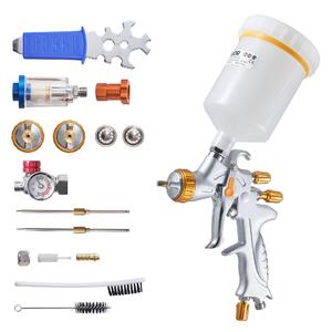Pistol-de-vopsit-HVLP-cu-alimentare-gravitațională-3-duze-1-3-1-4-1-7-mm-cupă-600-ml-cu-regulator-de-aer